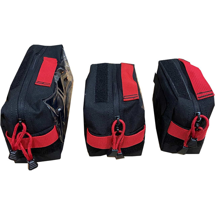 MED modules, all three sizes, black and red