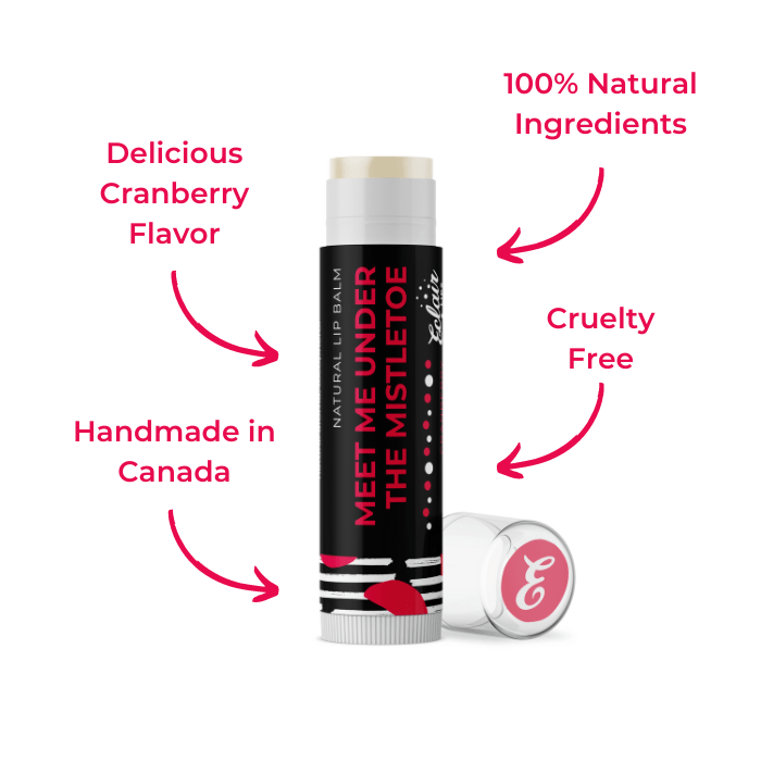 Eclair Meet Me Under The Mistletoe Lip Balm - Cranberry Flavor - Handmade in...
