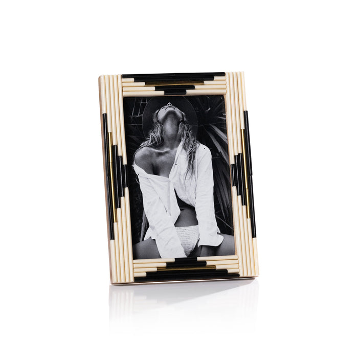 Menorca Piped Resin and Brass Inlaid Photo Frame - Picture Frames by Carlyle Avenue
