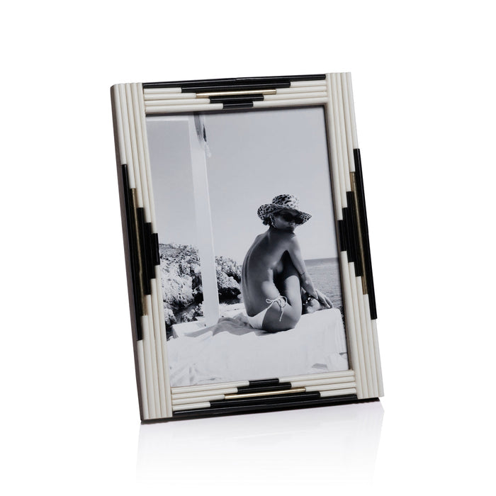 Menorca Piped Resin and Brass Inlaid Photo Frame - Picture Frames by Carlyle Avenue