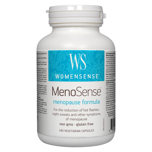 Bottle of WomenSense MenoSense 180 Vegetarian Capsules