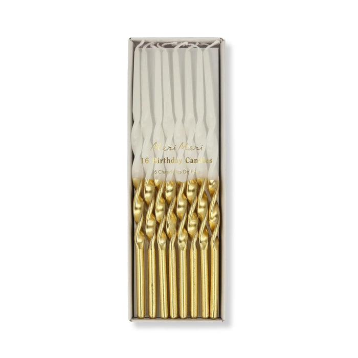 Meri Meri Gold Dipped Twisted Candles