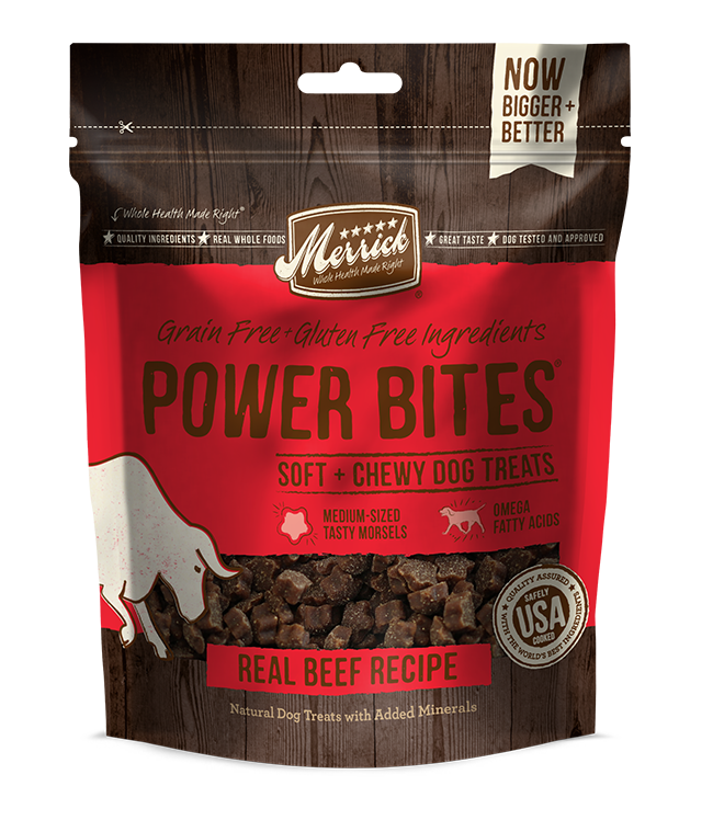 Merrick Power Bites Real Beef Recipe Dog Treats
