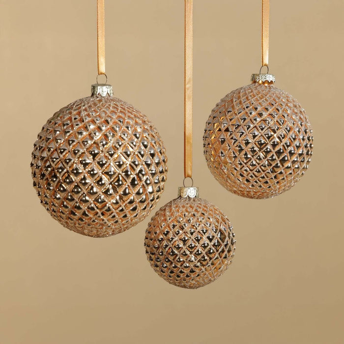 Metallic Glass Ball Ornament - Shiny Gold