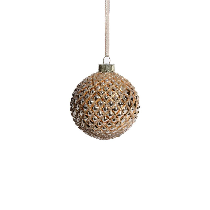 Metallic Glass Ball Ornament - Shiny Gold