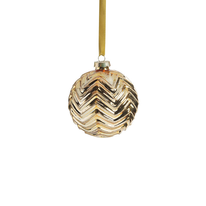 Metallic Spark Zigzag Ornament - Gold - Ornaments by Carlyle Avenue