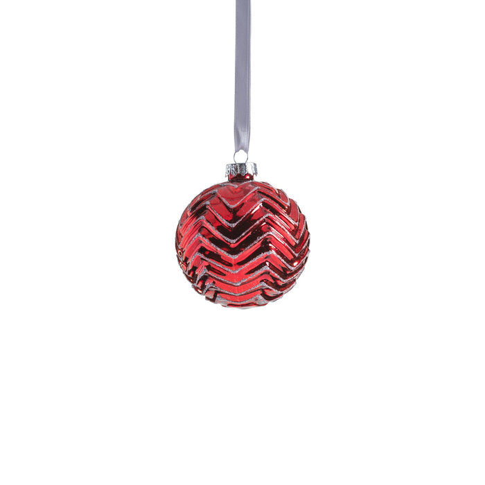 Metallic Spark Zigzag Ornament - Red - Ornaments by Carlyle Avenue