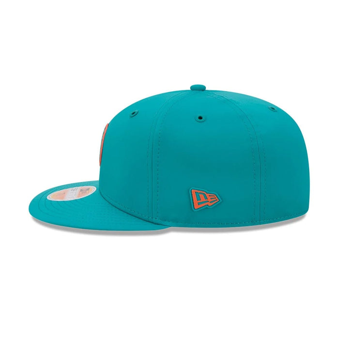 Pictured is this NFL Sideline 2026 Miami Dolphins 59FIFTY Fitted cap in turquoise. 5