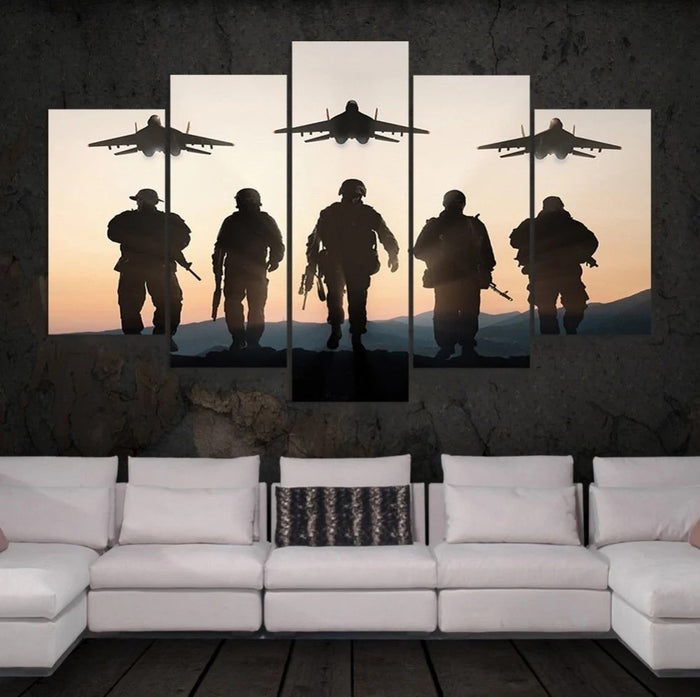Military Armed Forces Wall Art Frame Canvas Printing Decor