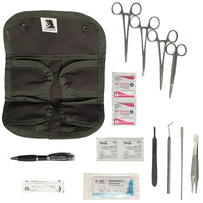 Military Surgical Kit with contents laid out