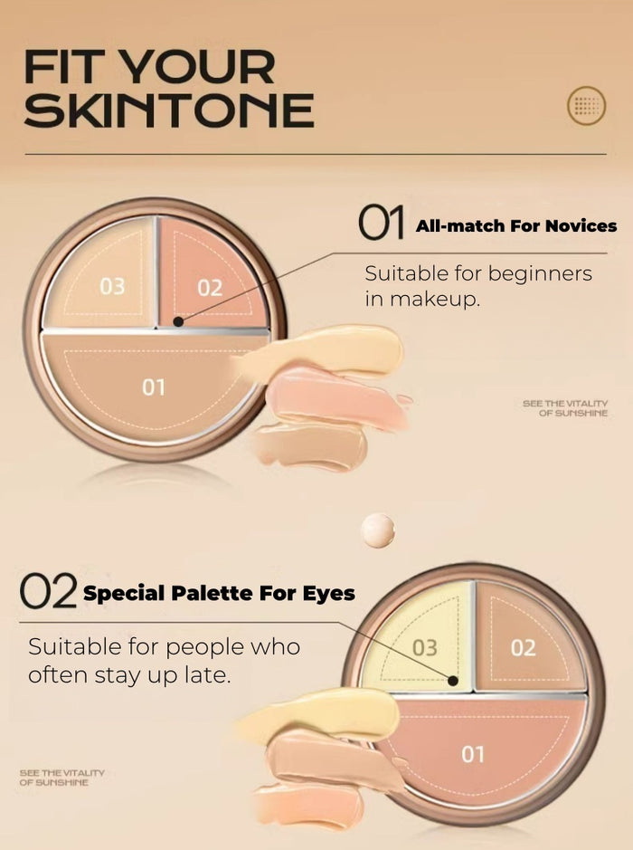 MISITINE Long-wear High Coverage 3-color Concealer Cream T4454