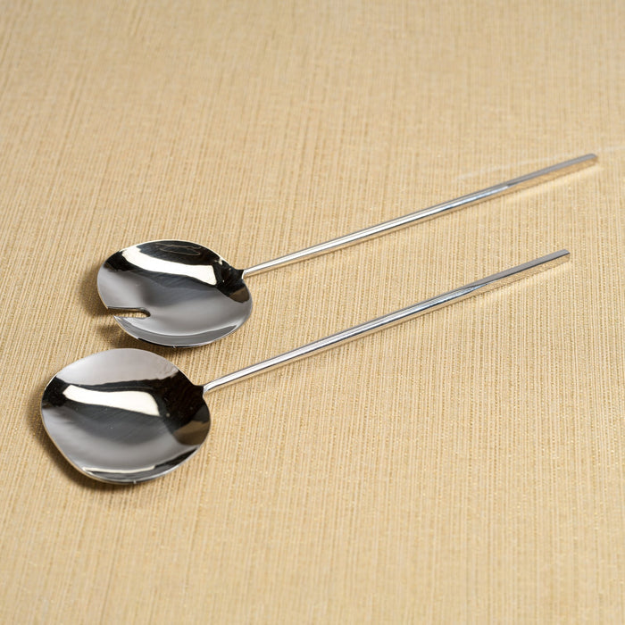 Modern Salad Server Set - Polished Nickel - Tableware by Carlyle Avenue