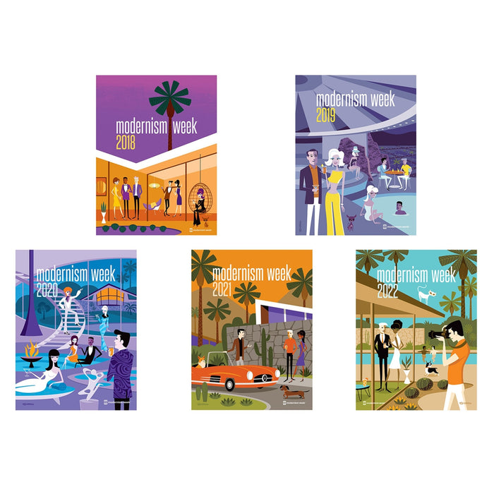Modernism Week Poster by Shag Set of 5 (2018-2022) - Destination PSP