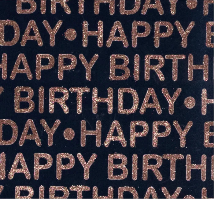 Modernity Navy Small HB Script Rose Gold On Navy