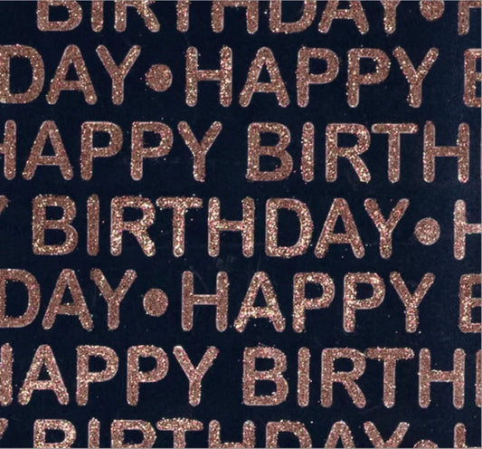 Modernity Navy Small HB Script Rose Gold On Navy