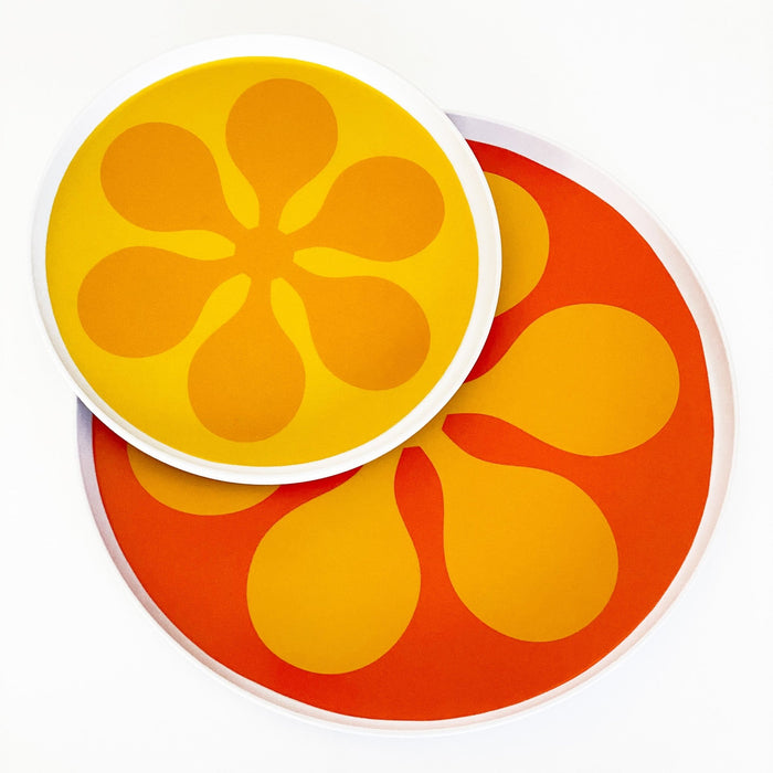 Modfest Melamine Dinner Plates - Orange - Set of 4 - Destination PSP