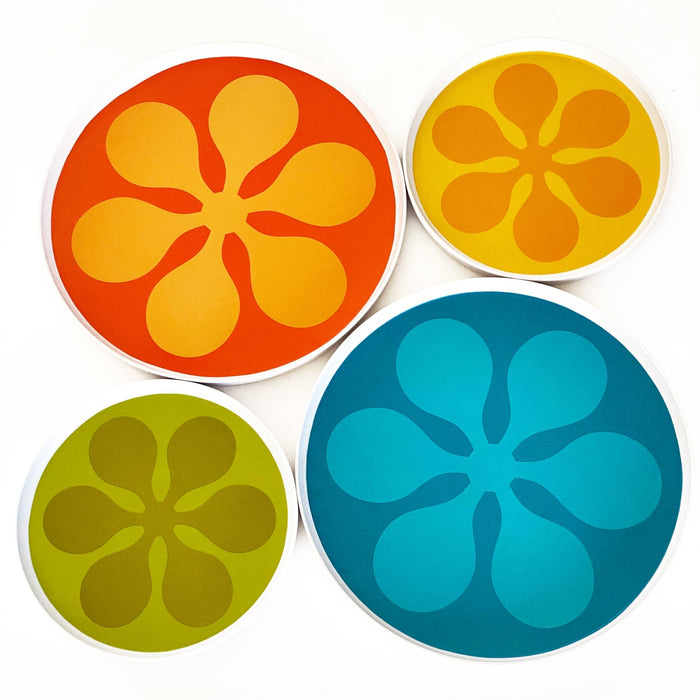 Modfest Melamine Dinner Plates - Orange - Set of 4 - Destination PSP