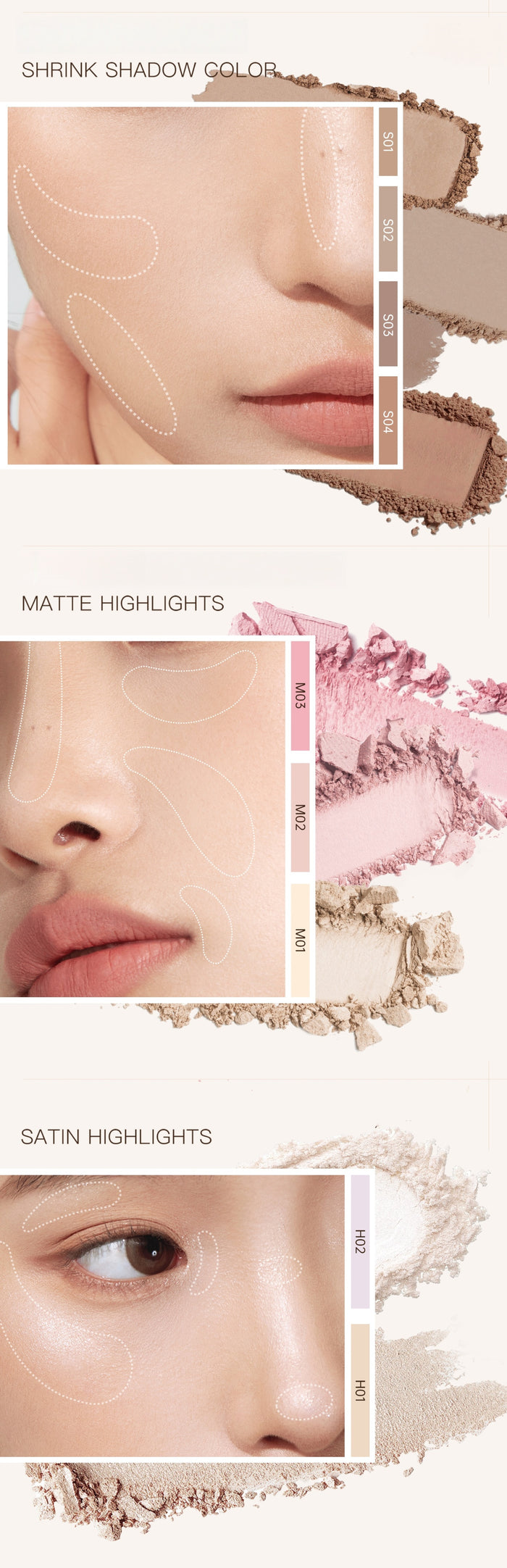 MOOEKISS Brighten Matte Highlighter Makeup Contour Palette T4694