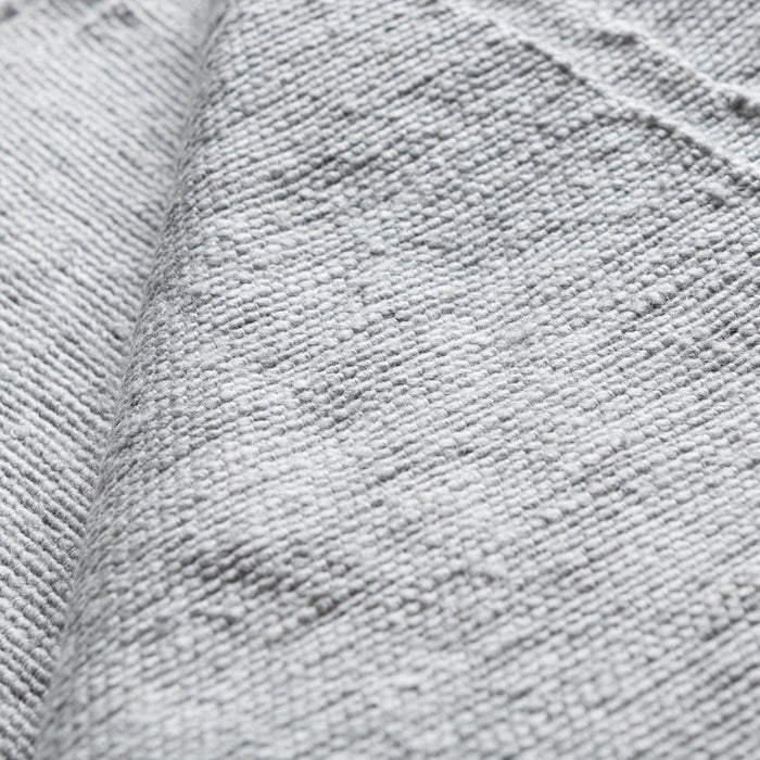 Moroccan Pom Pom Blanket - Light Grey - Benisouk