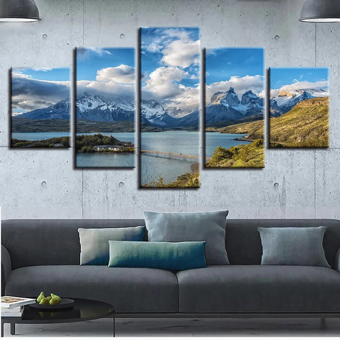 Mountain River Lake National Park Wall Art Canvas Printing Decor - BlueArtDecor