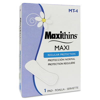 MT-4 Maxithins Vended Sanitary Napkins #4,  250 Individually Boxed