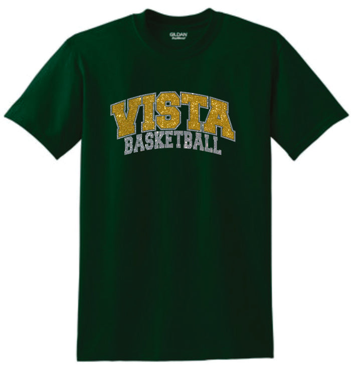 MVHS Basketball Arc Design Basic Tee- Matte or Glitter