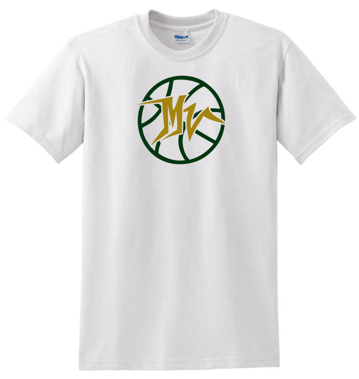 MVHS Basketball Circle Design Basic Tee- Matte or Glitter