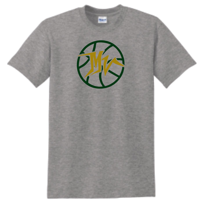 MVHS Basketball Circle Design Basic Tee- Matte or Glitter