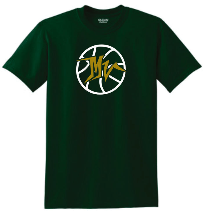MVHS Basketball Circle Design Basic Tee- Matte or Glitter