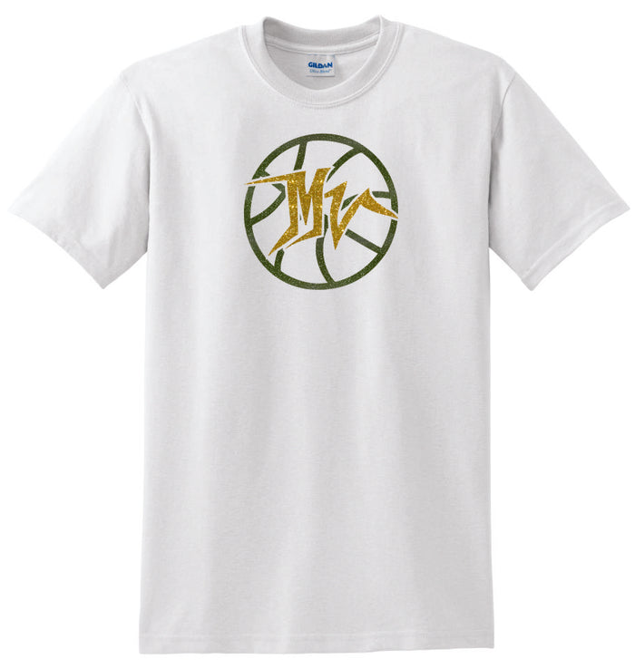 MVHS Basketball Circle Design Basic Tee- Matte or Glitter