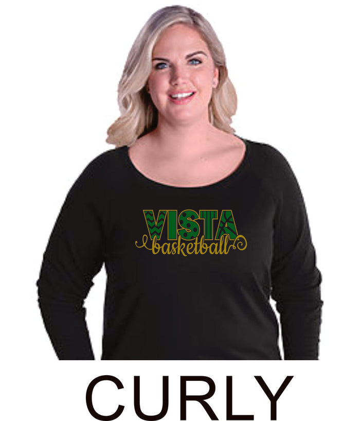 MVHS Basketball Curvy Ladies Slouchy Pullover in 3 Designs- Matte or Glitter