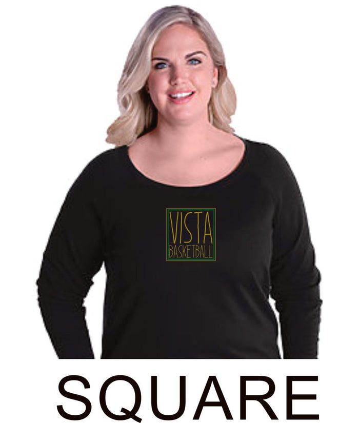 MVHS Basketball Curvy Ladies Slouchy Pullover in 3 Designs- Matte or Glitter