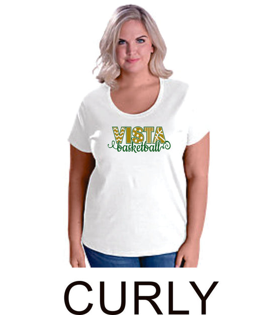 MVHS Basketball Curvy Ladies Tee- 3 designs- Matte or Glitter