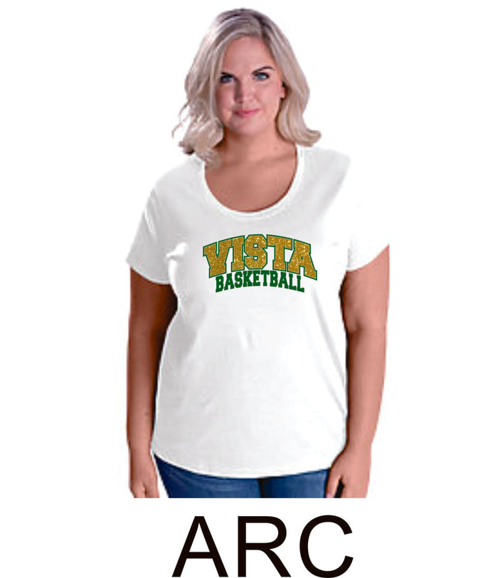 MVHS Basketball Curvy Ladies Tee- 3 designs- Matte or Glitter