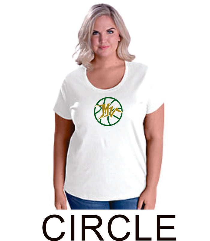 MVHS Basketball Curvy Ladies Tee- 3 designs- Matte or Glitter