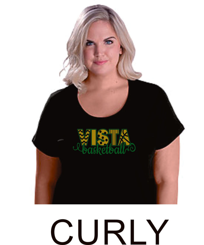 MVHS Basketball Curvy Ladies Tee- 3 designs- Matte or Glitter