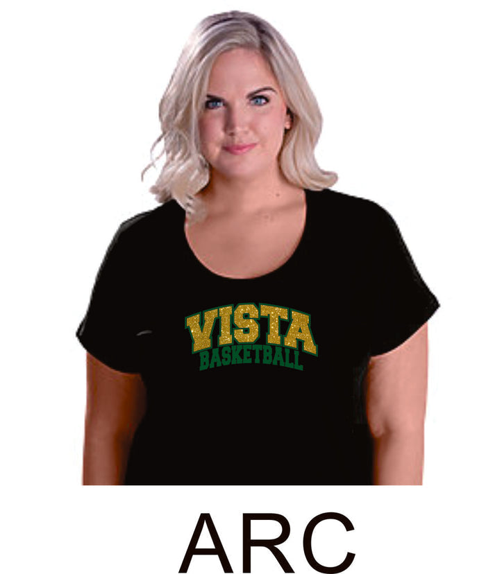 MVHS Basketball Curvy Ladies Tee- 3 designs- Matte or Glitter