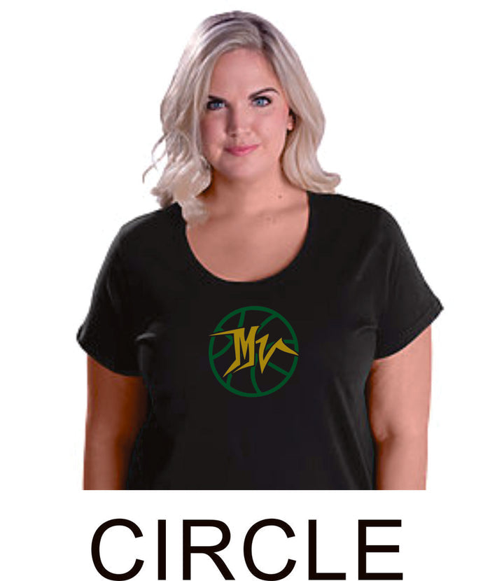 MVHS Basketball Curvy Ladies Tee- 3 designs- Matte or Glitter