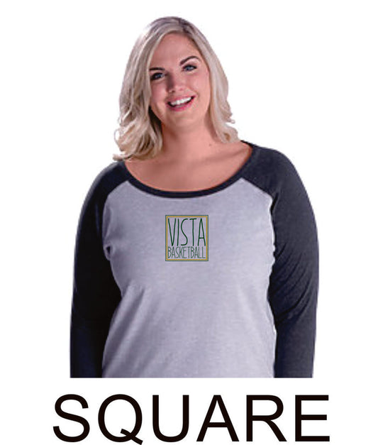 MVHS Basketball Curvy Lady Raglan- in 2 designs- Matte or Glitter
