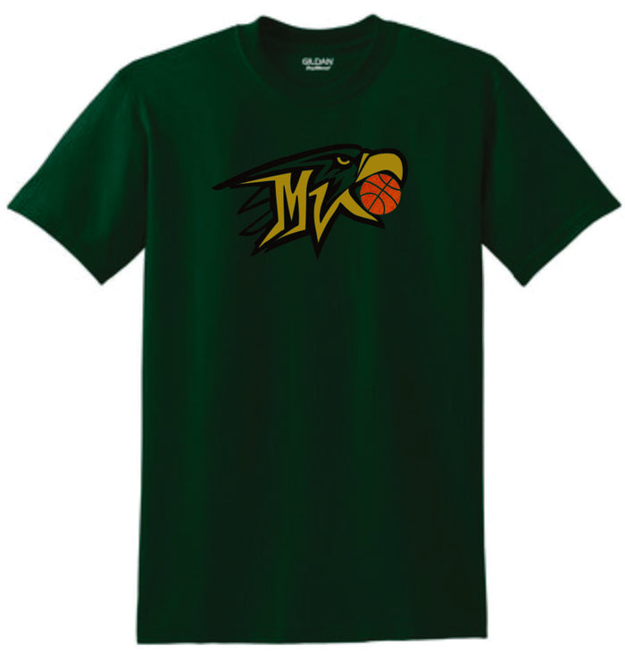 MVHS Basketball Eagle Design Basic Tee- Matte or Glitter
