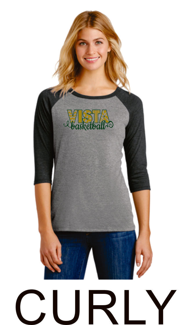 MVHS Basketball Ladies Raglan- 2 designs- Matte or Glitter