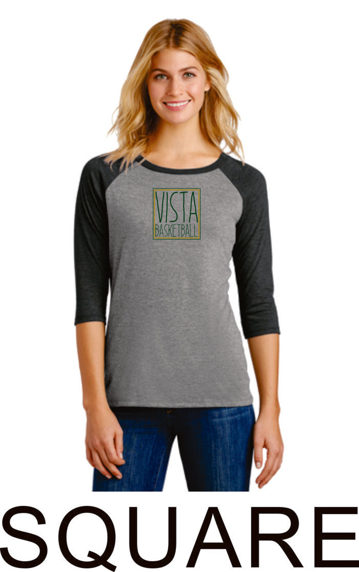 MVHS Basketball Ladies Raglan- 2 designs- Matte or Glitter