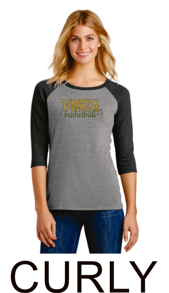 MVHS Basketball Ladies Raglan- 2 designs- Matte or Glitter
