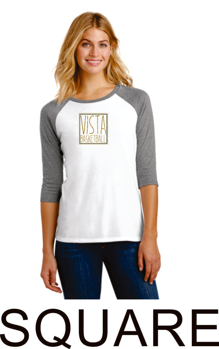 MVHS Basketball Ladies Raglan- 2 designs- Matte or Glitter