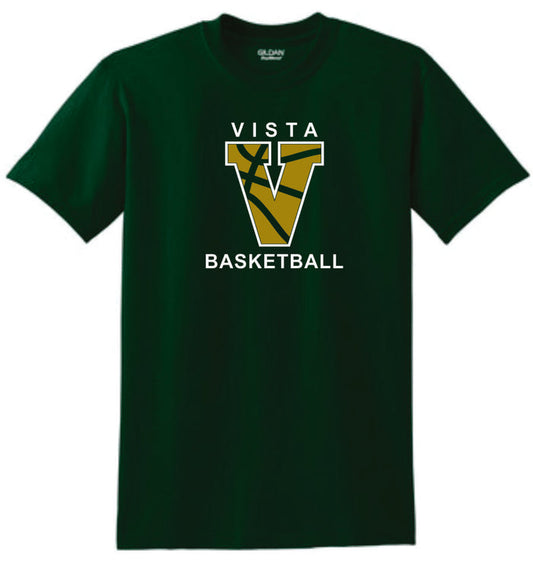 MVHS Basketball Vista V Design Basic Tee- Matte or Glitter