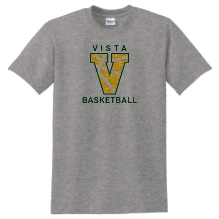 MVHS Basketball Vista V Design Basic Tee- Matte or Glitter