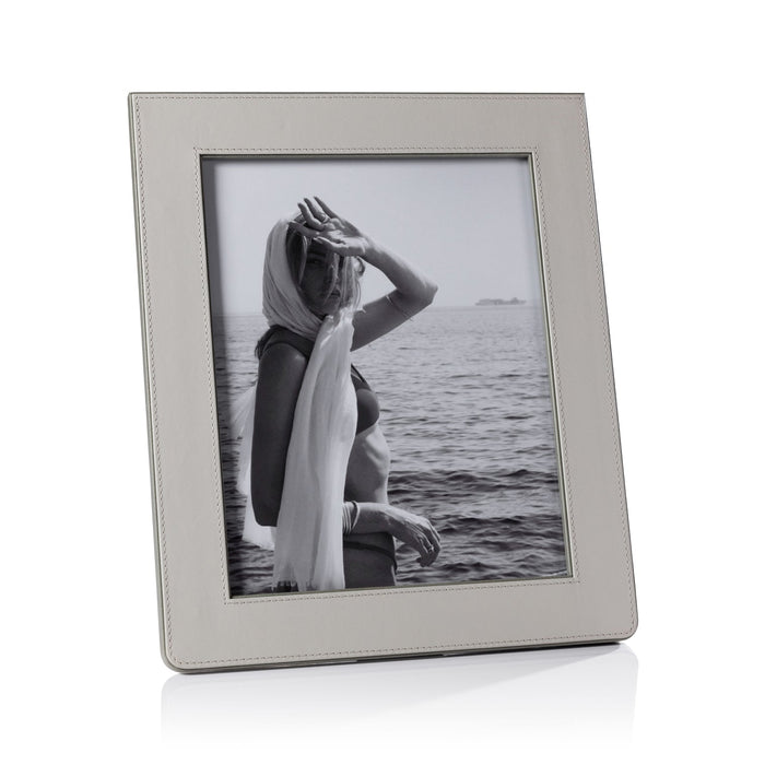 Nappa Leather Photo Frame - Gray & Sage - Picture Frames by Carlyle Avenue