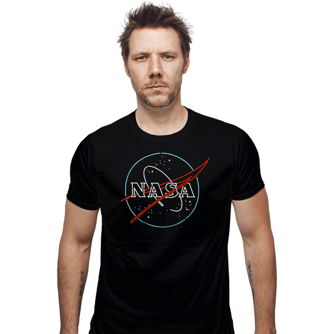 Shirts Fitted Shirts, Mens / Small / Black Neon NASA