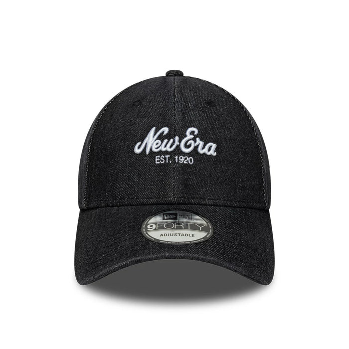 Pictured is this New Era Denim 9FORTY cap in black. 2