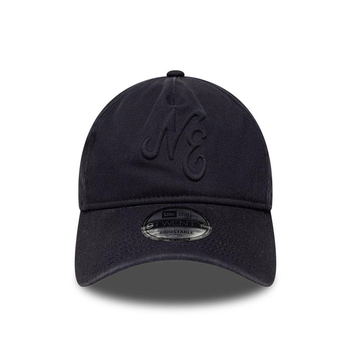 Pictured is this New Era Embossed 9TWENTY A-Frame cap in navy. 2